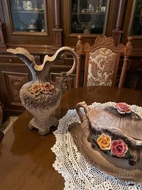 Set decorativo vintage in ceramica - zuppiera