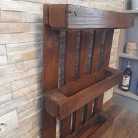 pallet portafiori portaoggetti colore teak 