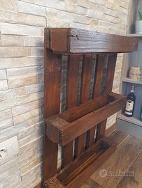 pallet portafiori portaoggetti colore teak 