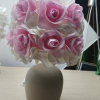 Lampada con Ortensia e Rose 