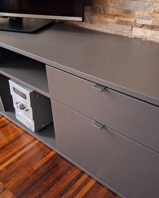 Mobile Tv grigio scuro 146x37x50 con cassetti  
