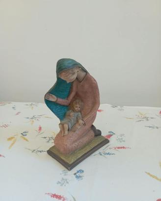 Madonna con bambino artigianale da presepe