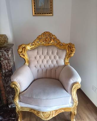 Poltrona Stile Francese Luigi XIV fatta a mano