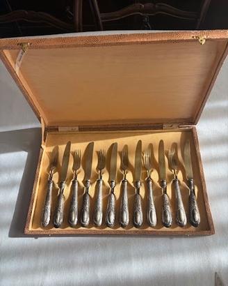 Posate Frutta ARGENTO 800 e ORO Solingen Box