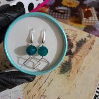 orecchini artigianali con gancio argento e agata a