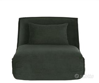 Divano letto pieghevole in velluto verde scuro