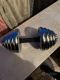 manubrio con diversi pesi