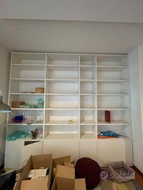 Libreria bianca mensole + 6 sportelli