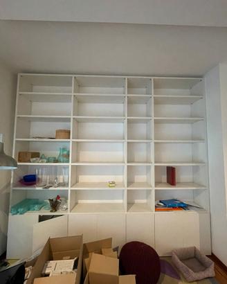 Libreria bianca mensole + 4 sportelli