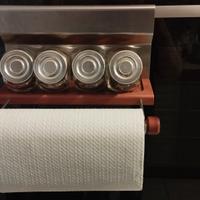 Mensola porta spezie e scottex in ciliegio