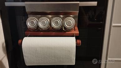 Mensola porta spezie e scottex in ciliegio