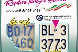 Riproduzione targa storica  vespa moto da 63’al 84