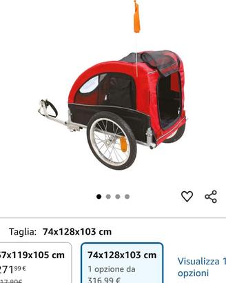 Rimorchio bici per cani