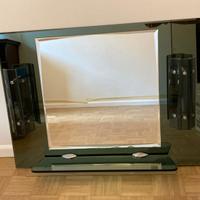 Specchio da bagno art deco con luci e ripiano