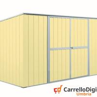 Casetta giardino in Acciaio 345x186cm - 6mq beige