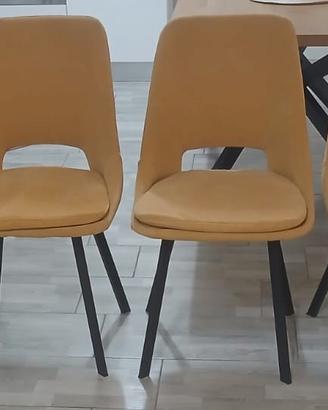 6 sedie in tessuto moderno uguali nuovi 