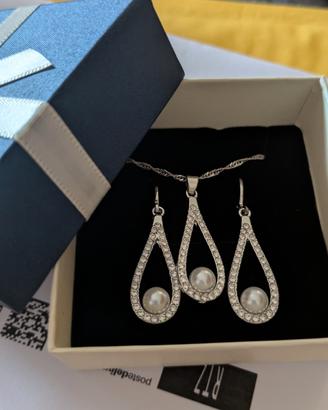 Elegante parure di gioielli in argento 925 