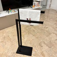 Porta salviette bagno metallo nero