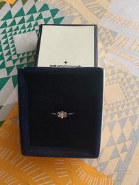 solitario oro bianco e diamantino