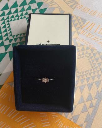 solitario oro bianco e diamantino