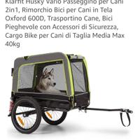 Rimorchio bici e trasportino per cani taglia media