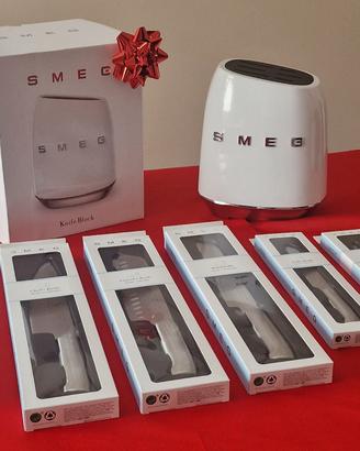 SMEG CEPPO + 6 COLTELLI  SET COMPLETO (NUOVO)