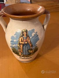 Vaso Calabria torniato e dipinto a mano