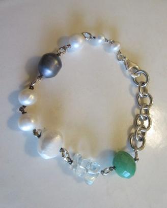 Bracciale argento e pietre naturali