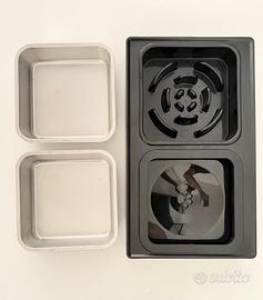 Mangiatoia rialzata regolabile  + 2 ciotole inox