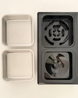 Mangiatoia rialzata regolabile  + 2 ciotole inox