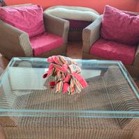 Salotto da esterno set in rattan (vimini)