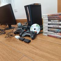 xbox 360 élite  con accessori e giochi e monitor