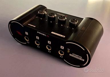 Proel HPAMP104 Amplificatore per cuffie a 4 canali