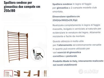 spalliera svedese doppia campata 