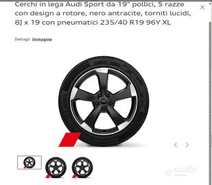 Cerchi in lega originali Audi con suoi pneumatici