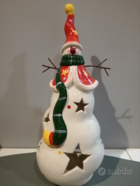 Pupazzo di neve portatlight ceramica