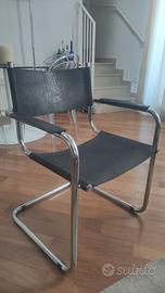 Sedia bauhaus stile Breuer pelle nera