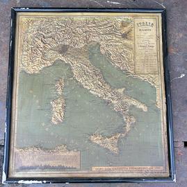 Mappa in rilievo Italia antica del 1886