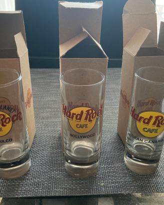 4 Hard Rock Cafe shot glasses logo tradizionale
