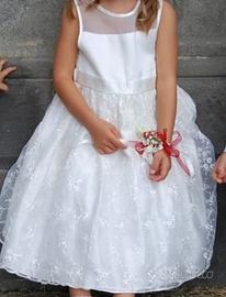 abito vestito da cerimonia bianco elegante