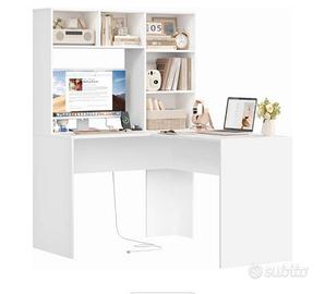 Scrivania nuova angolare con libreria