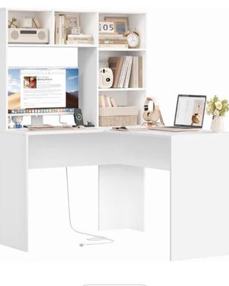 Scrivania nuova angolare con libreria