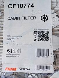 Filtro abitacolo Opel Astra/Insigna/Meriva CF10774