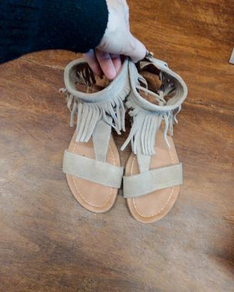 sandali pelle beige tg 39