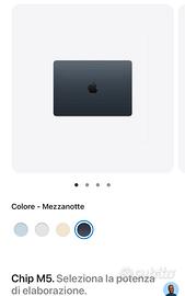 MacBook Air M5 13 pollici colore Mezzanotte