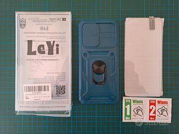 Cover LeYi militare blu per Samsung Galaxy A33 5G