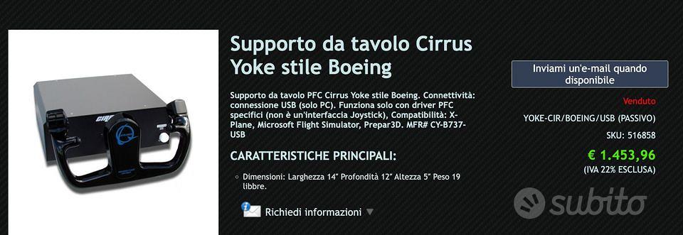 Simulatore volo cloche cirrus boeing 737 - Console e Videogiochi In vendita  a Ravenna