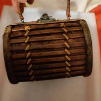 mini borsa in legno con manico