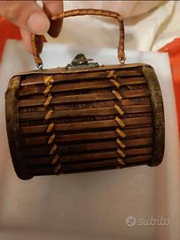 mini borsa in legno con manico