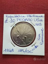 Lire 10 Pegaso ulivo 1948 NC